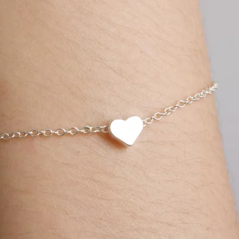Alloy Material Heart Shape Pattern Simple Style Heart Shape Alloy Women's Bracelets