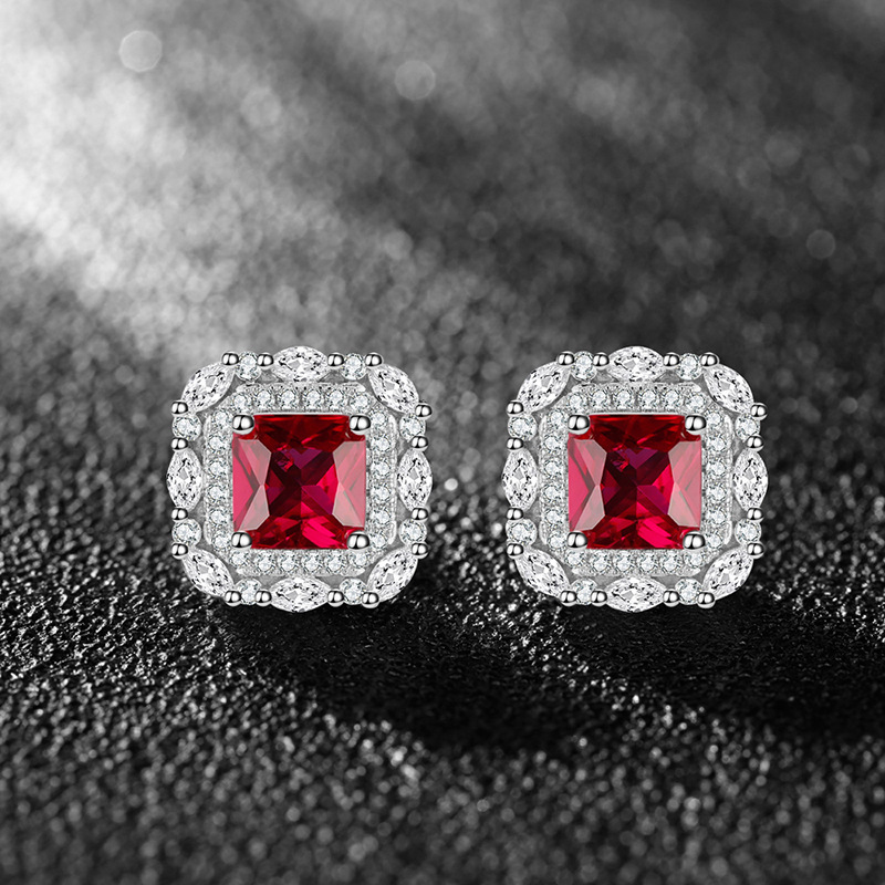 Zircon Crystal Stud Earrings For Men And Women Elegant Style_voghion.com