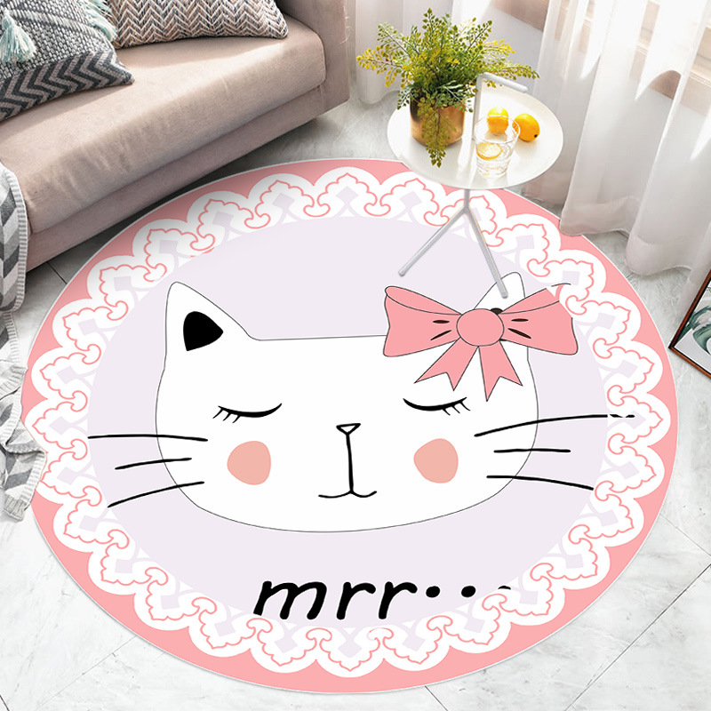 만화 라운드 카펫 실 스타일 거실 침실 침실 어린이 방 독서 공간 회전 의자 쿠션 컴퓨터 의자 바닥 매트