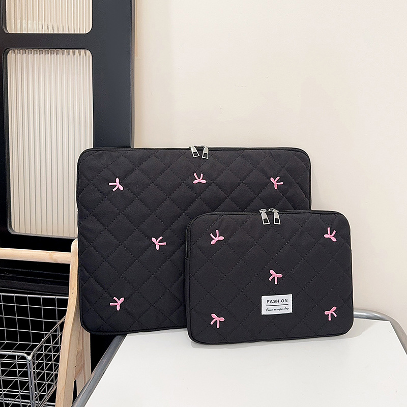 Coreano ins tablet almacenamiento lindo rango bordado arco 11 / 13 / 15 pulgadas bolsa de almacenamiento de portátil