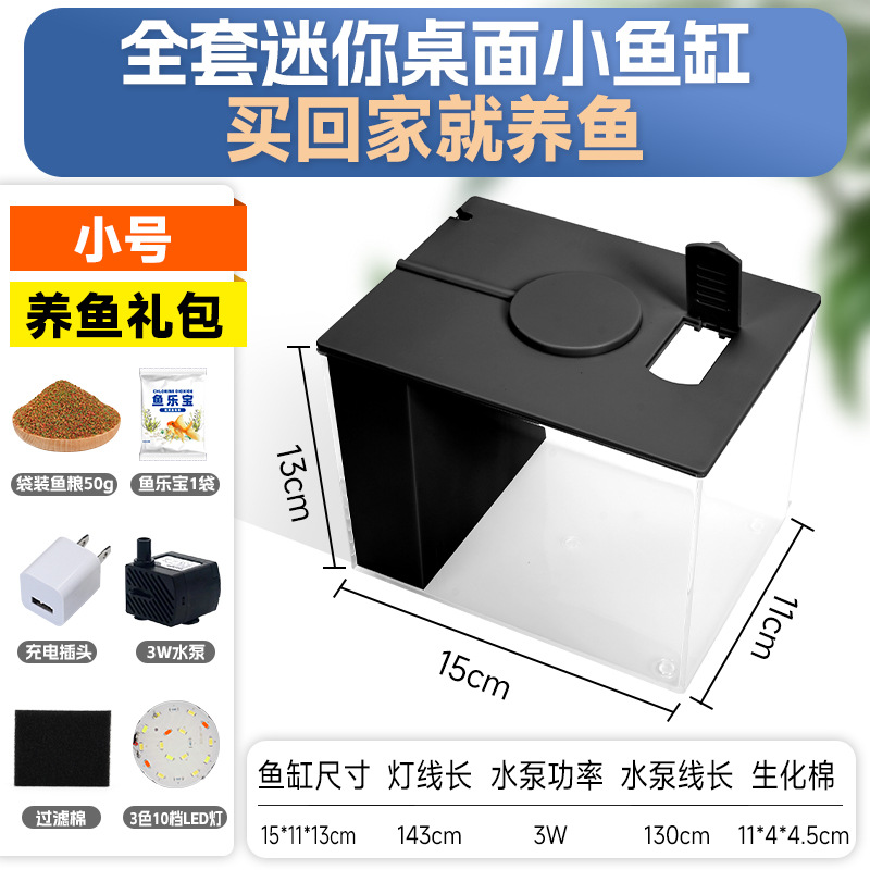Acuario Ecológico de Escritorio con Filtro Externo e Iluminación para Sala de Estar image 19