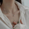 Small design advanced necklace with tassels, universal accessory, silver 925 sample, high-quality style, bright catchy style