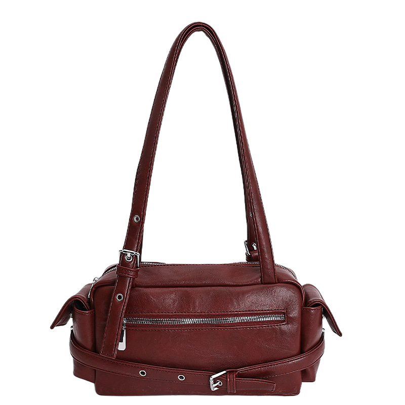 Bolso de viaje coreano para mujeres 2025 nuevo otoño invierno de alta sensación de hombro bolso de braza retro versátil bolso de mano