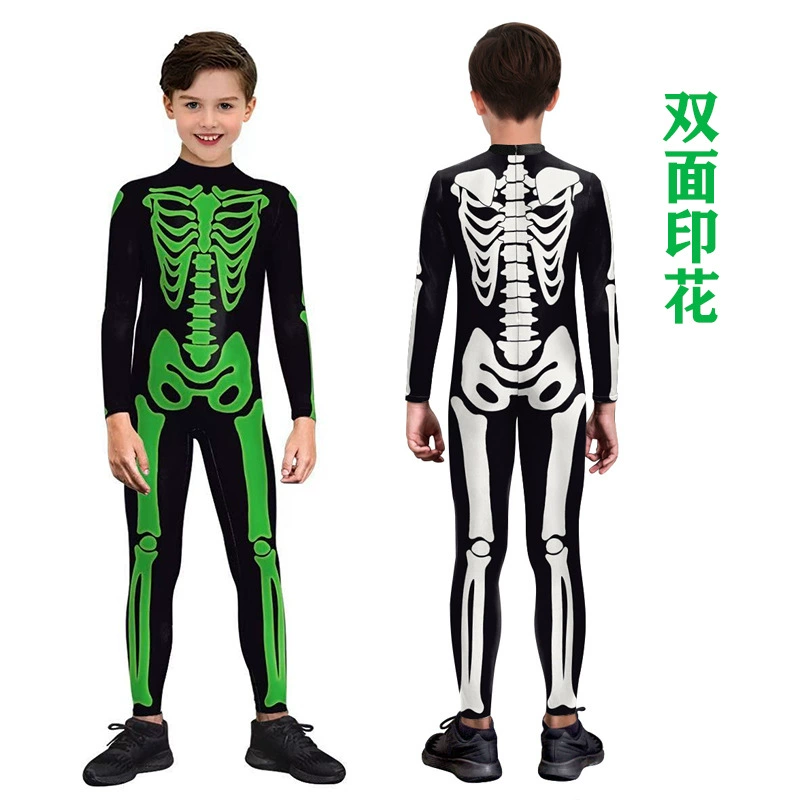 Детский светящийся скелетный боди для Хэллоуина 2025 года, карнавальный костюм для маскарада и косплея