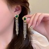 Long retro earrings with tassels, fashionable silver needle from pearl, silver 925 sample, internet celebrity, wholesale