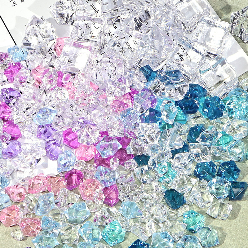 Simulated Crushed Ice Cubes, Colorfulful Crystal Stones, Hydroponic Fish Tank Decoration, Colorfulful Stone Handmade Mobile Phone Case Material Package