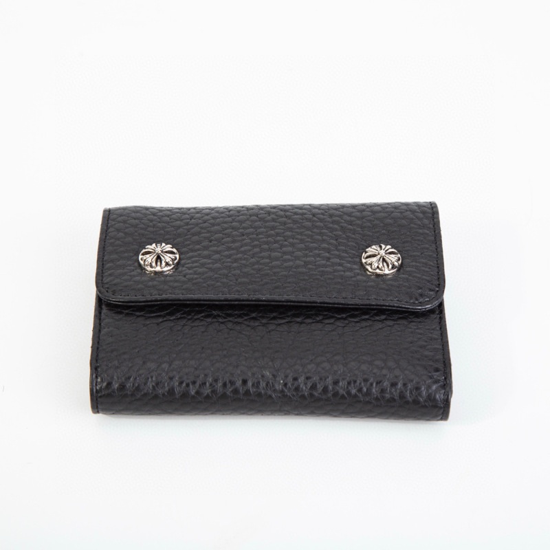 Cross-Border Foreign Trade European and American First-Layer Cowhide Coin Purse 70% off Unisex Snap-Button Multifunctional Wallet Card Holder