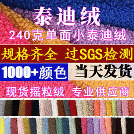 现货摇粒绒布料240g泰迪绒 抱枕服装玩偶圈圈绒颗粒绒面料