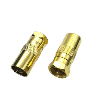 Factory Direct Sales Gold-plated Thread British F-head Male to RF Female TV Female Wired TV Set-top Box Conversion Adapter
