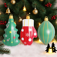 跨境圣诞节用品Christmas庭院派对氛围装饰布置PVC灯笼充气圣诞球