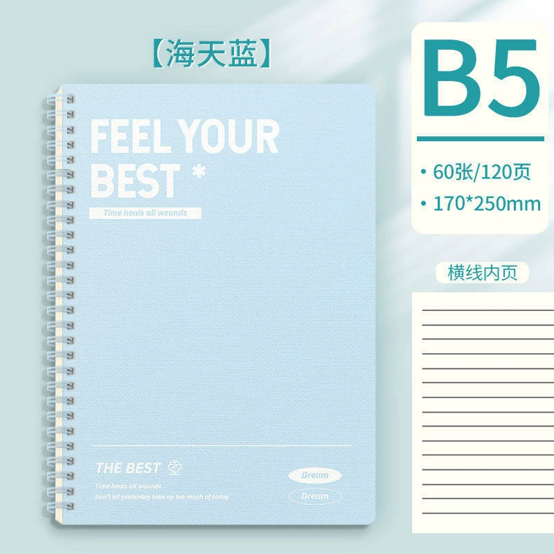 Spiral Student Notebook, Thick Pages for Elementary & Secondary, A5/B5 Pastel Covers