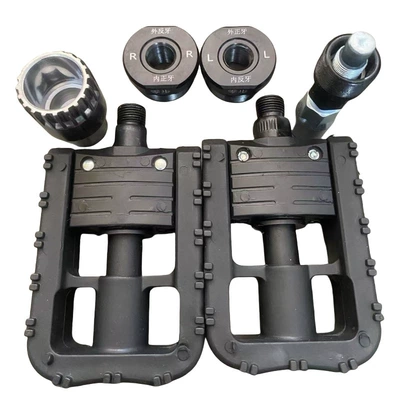 Electric vehicle pedal mid-axis pedal modification in - a-pair-of-modified-bottom-bracket-plugs-tools-pedals