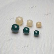 高润度雪巴琉璃克万系老型珠象牙白桶珠手串配珠文玩顶珠diy配饰