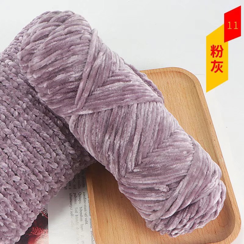 Chenille terciopelo de oro bola de lana de espesor medio de luz multicolor de terciopelo brillante DIY tejido zapatillas crochet al por mayor