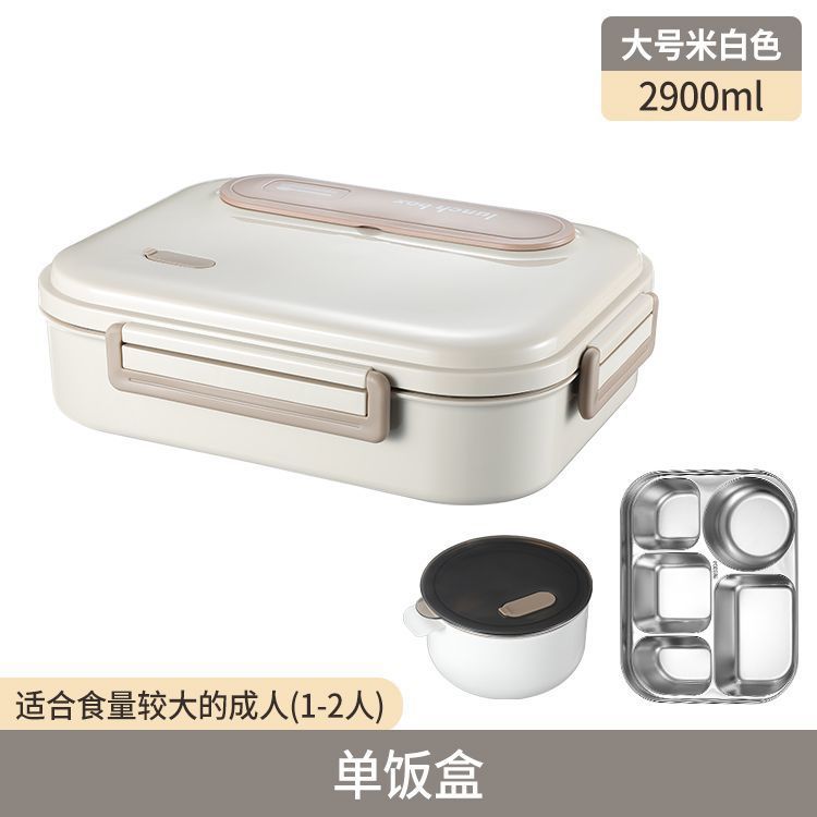 caja de almuerzo de acero inoxidable con cubierta aislamiento térmico para trabajadores de oficina adultos con microondas para estudiantes de gran capacidad de divisoria de comedor con caja de almuerzo
