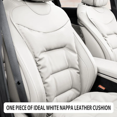 Seat cushion, seat cover, Cushion, Breathable Nappa Leather Seat - ideal-white-nappa-back-cushion-1-piece