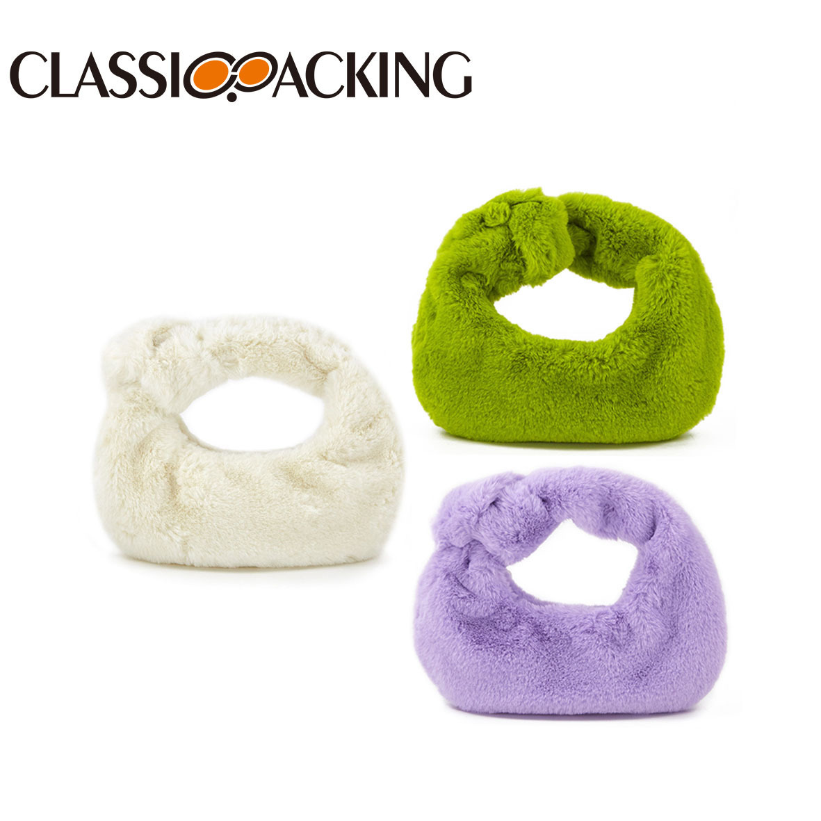 Bolsos de mujer al por mayor de fábrica 2025 otoño e invierno nuevo estilo bolso de felpa bolso de piel sintética bolso de lana simple in