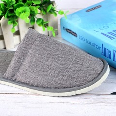 New Style Disposable Linen Slippers for Hotels, Inns, Guesthouses, Beauty Salons - Thick Soles with Logo Printing Capability