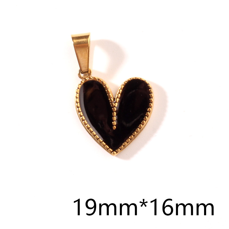 6g Weight Pendant Jewelry Making Type DIY Jewelry Accessories Classification 1 Piece Quantity 304 Stainless Steel, Metal Material Peach, Heart Shape Pattern Women's Gender Retro Style Enamel, Plating Craft 1 Piece 304 Stainless Steel Metal Peach Heart Shape Pendant DIY Jewelry Accessories 5