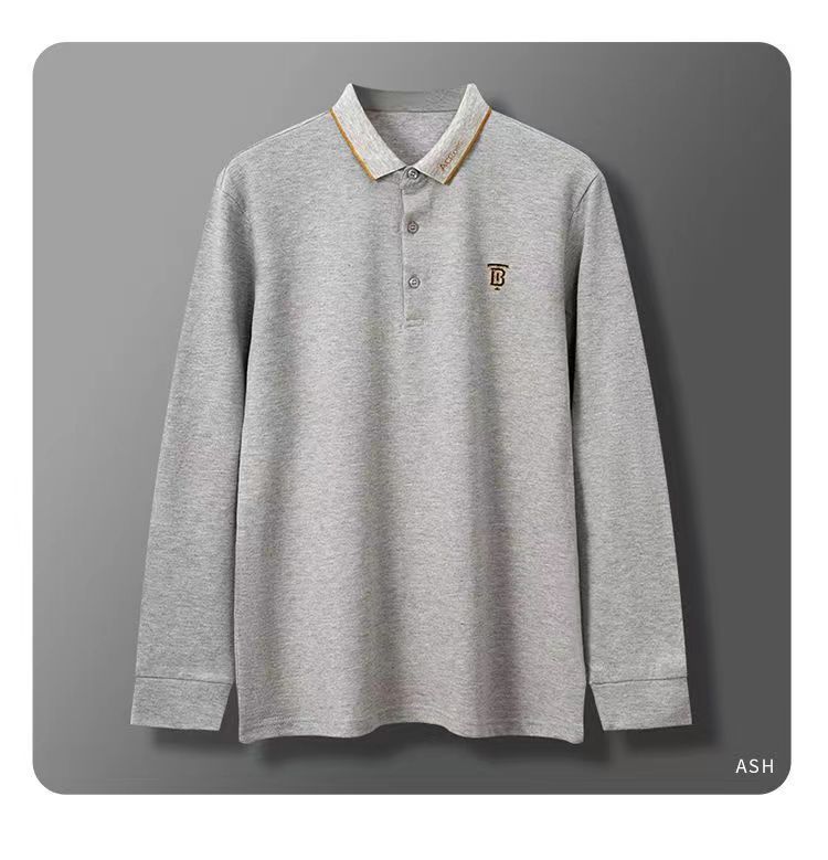 Polo à manches longues pour homme brodé chic et décontracté_voghion.com