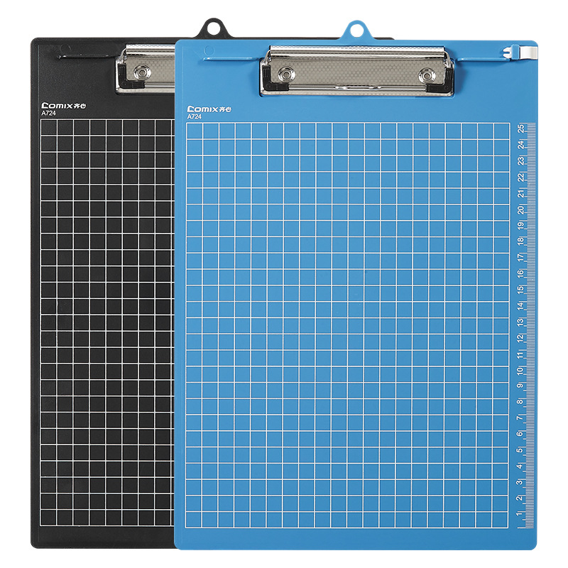 Qixin A4 Portable Clipboard Folder with Pen Holder, Grid Line Design, Drawing Pad, Writing Board, Storage