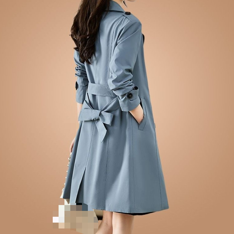 Cross-Border Windbreaker Jacket for Women 2025 Autumn New Women's Early Autumn Petite Mid-Length Early Autumn Spring and Autumn