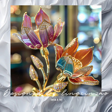 灵心珠宝 欧美宫廷风复古花朵胸针精致异域风新款别针胸花批发