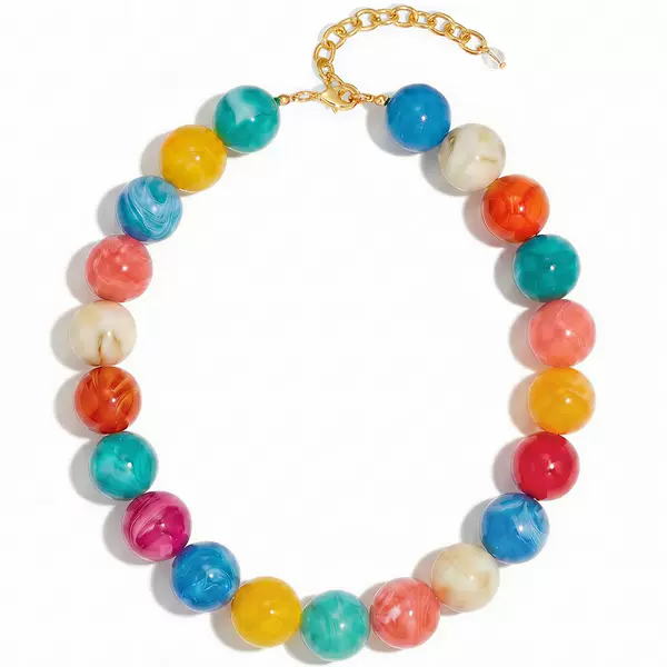 Amazon's New Popular Acrylic Bead Necklace 20mm Colorful Beaded Choker for Women, Exaggerated Fashion, Cross-Border
