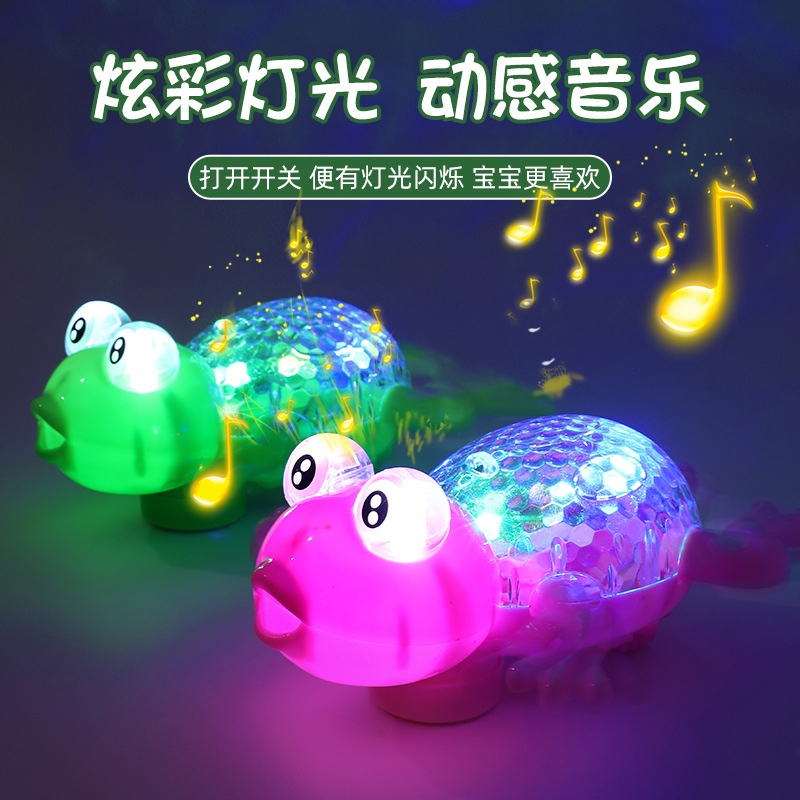 Rana electrónica con cuerda y luz, juguete de puestos para niños