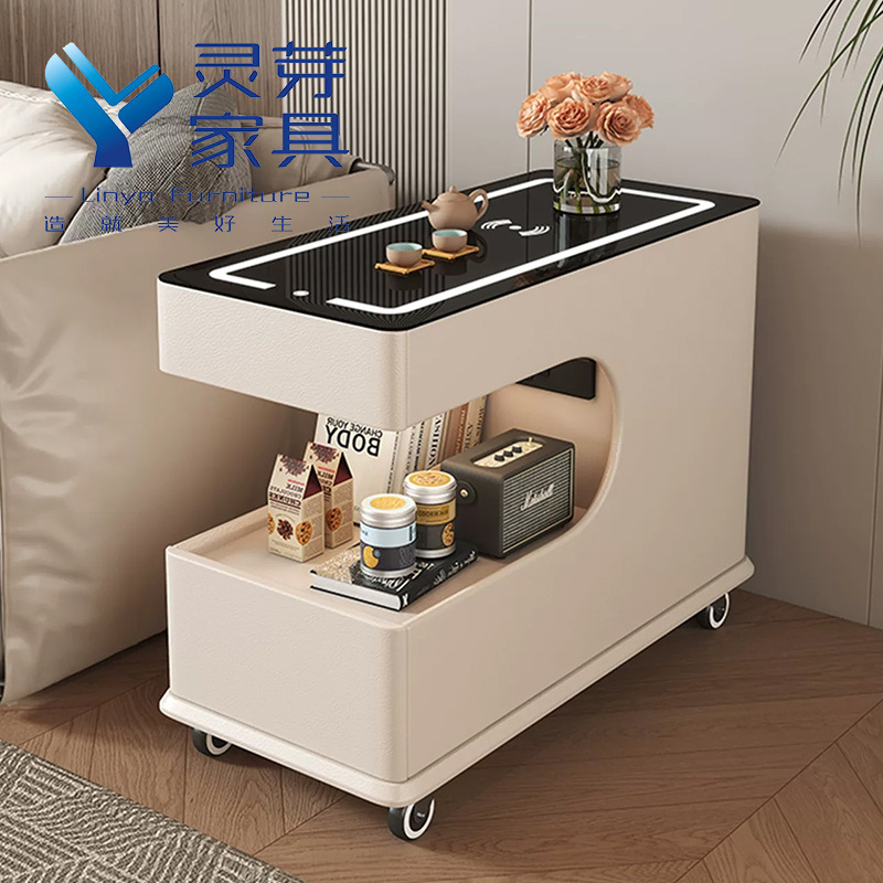 边几可移动茶桌小茶台家用客厅阳台茶水柜烧水泡茶一体沙发侧边柜|undefined