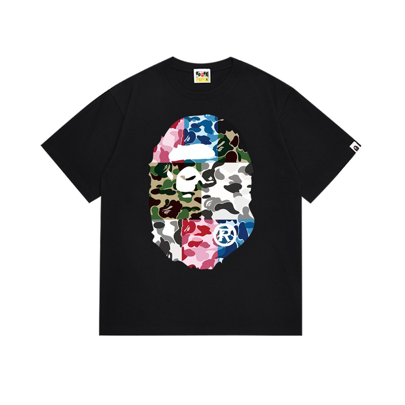 国境を越えた売れ筋BAPE X Miami International MIAMIジョイント漫画男女同型半袖スポーツTシャツトレンディブランド|undefined