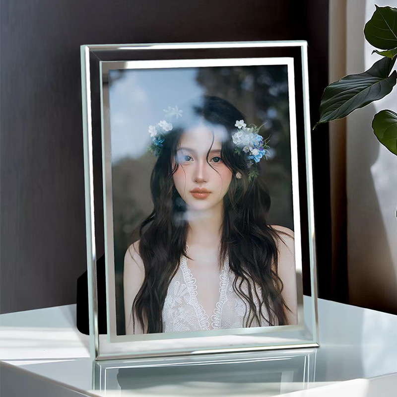 Transparent glass photo frame for display, 5-inch, 6-inch, 7inch 8inch a4A5 crystal photo display frame, certificate photo frame Transparent glass photo frame for display, 5-inch, 6-inch, 7inch 8inch a4A5 crystal photo display frame, certificate photo frame