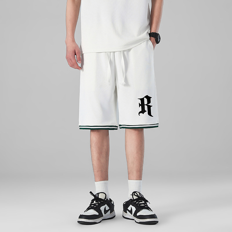 Al por mayor transfronterizo deportivo de ocio de verano de mangas cortas pantalones elásticos de cinco puntos de hombre de punto sueltos pantalones rectos image 28
