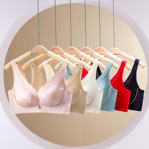 2286# Beautiful product ~ silky silk surface feel, big breasts appear smaller, no wire bra, small breasts, large size thin underwear