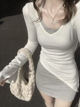 减龄盐系轻熟吊带包臀连衣裙子女早秋穿搭一整套初秋搭配港风套装