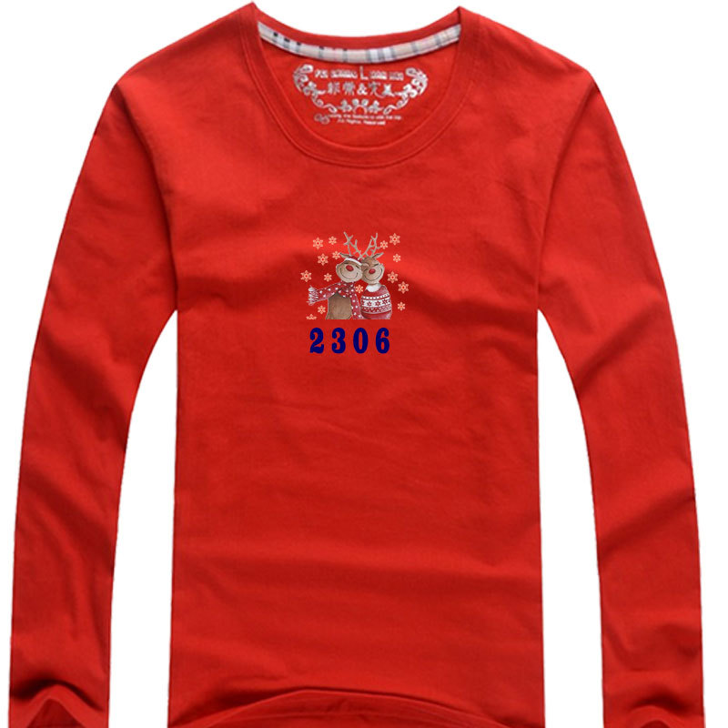 Camiseta de manga larga rojo ropa familiar Feliz Navidad Año Nuevo transfronterizo madre e hijo Ropa de mujer una familia de tres Papá Noel