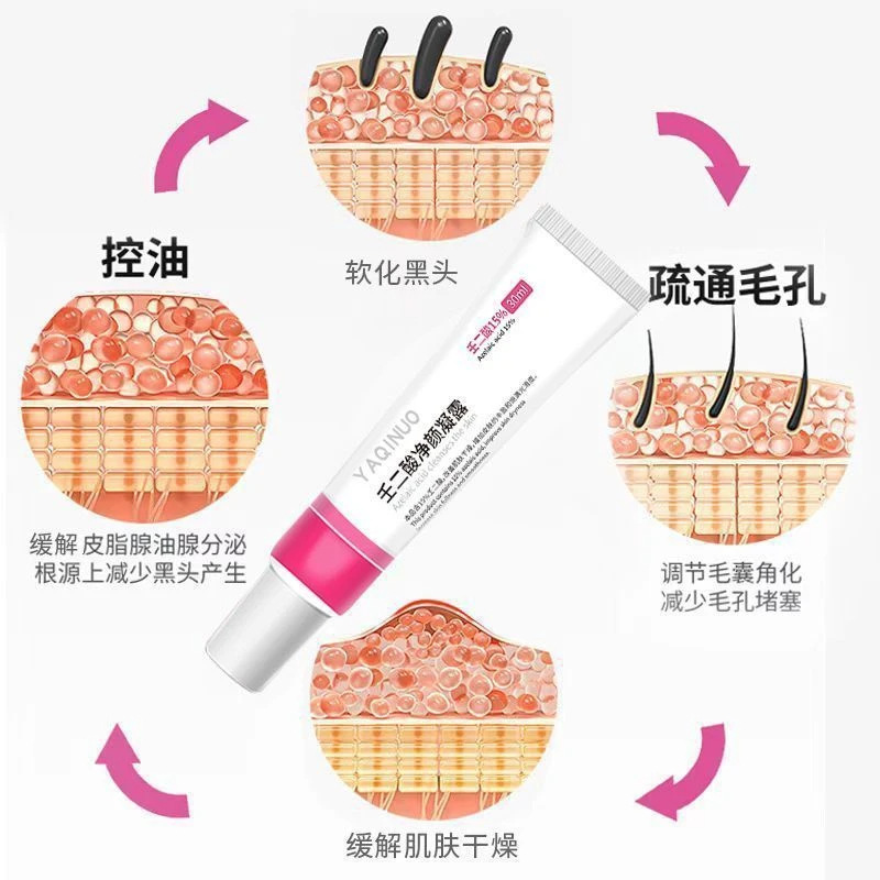 Gel limpiador de ácido actinoico Yakinuo 15% Crema de poros finos de ácido salicílico