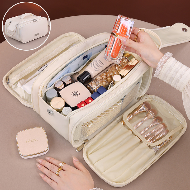 Transfronterizo tres almacenes nueve áreas bolsa de maquillaje multifuncional gran capacidad multicapa bolsa de almacenamiento de cosméticos bolsas de lavado de mano