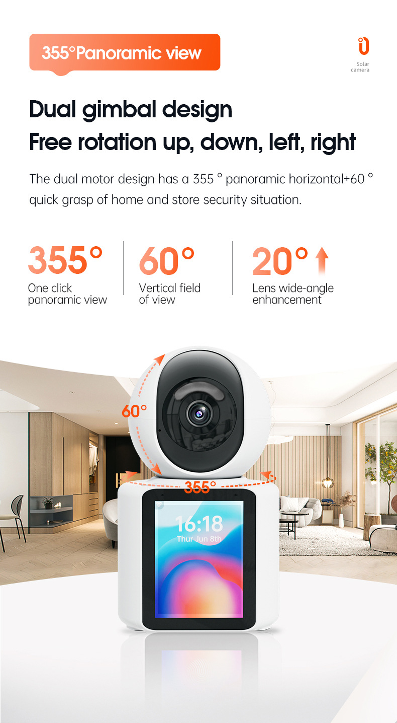 Video Surveillance Camera One-Click Call Two-Way Communication Home Elderly Child Care Monitor_voghion.com