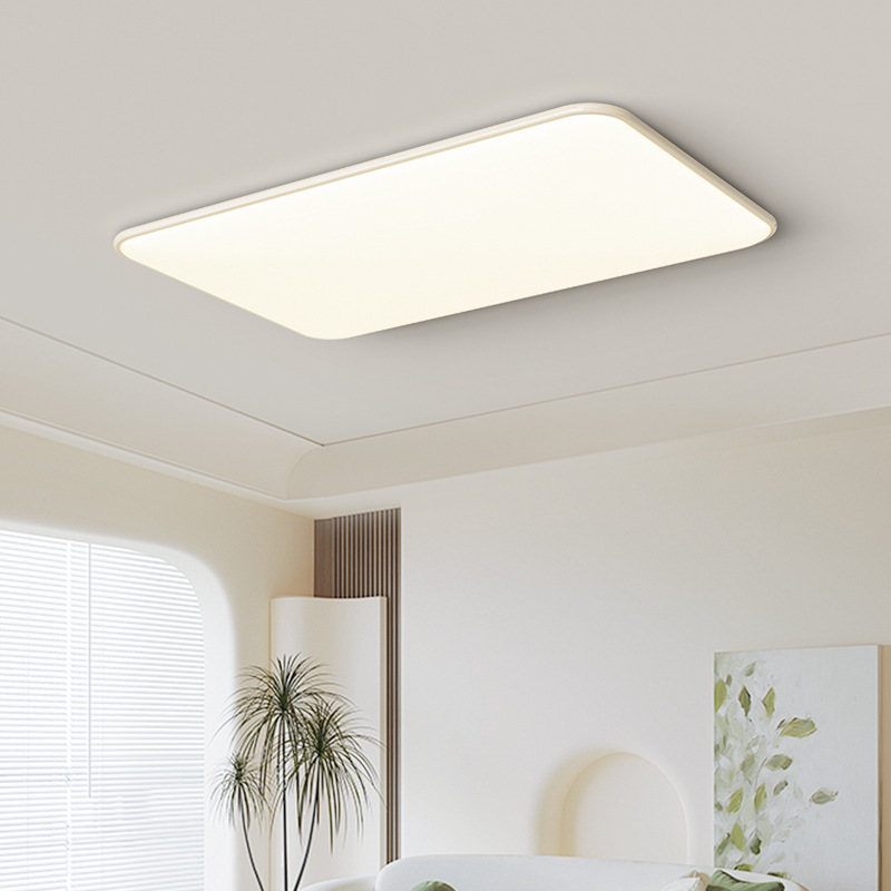 2024 nueva lámpara de techo de la sala de estar viento de crema ultra delgado de espectro completo de la habitación de niños lámpara de estudio de protección de ojos dormitorio lámpara de techo