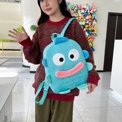Cute cartoon anime mermaid style 3D large capacity versatile funny ugly cute big mouth dual shoulder bag
