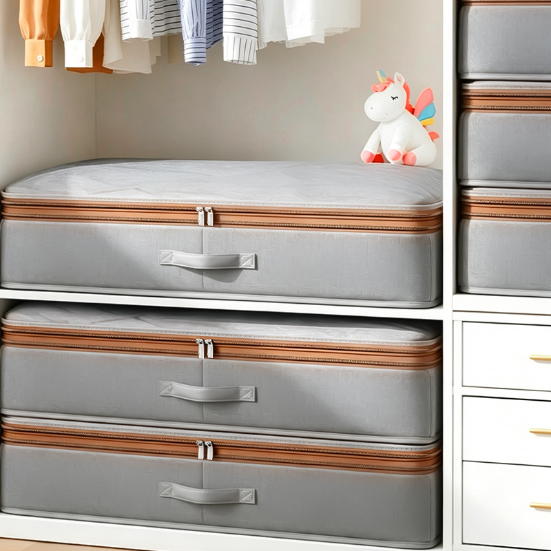 Oxford Cloth Visible Storage Bag, Foldable Waterproof and Moisture-Proof Wardrobe Organizer Box, Packing and Moving Under-Bed Storage Box
