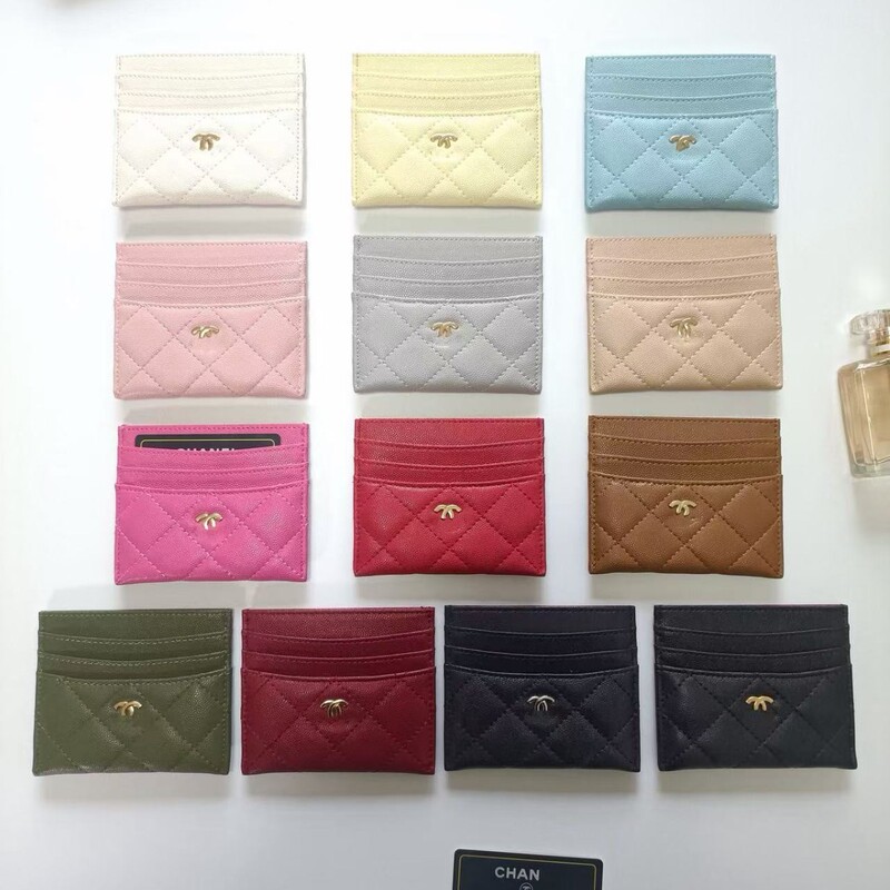 Factory Direct Sale of Small Chanel-Style Card Holder, Chanel-Style Caviar Designer Id Holder with Multiple Card Slots and Coin Purse Factory Direct Sale of Small Chanel-Style Card Holder, Chanel-Style Caviar Designer Id Holder with Multiple Card Slots and Coin Purse