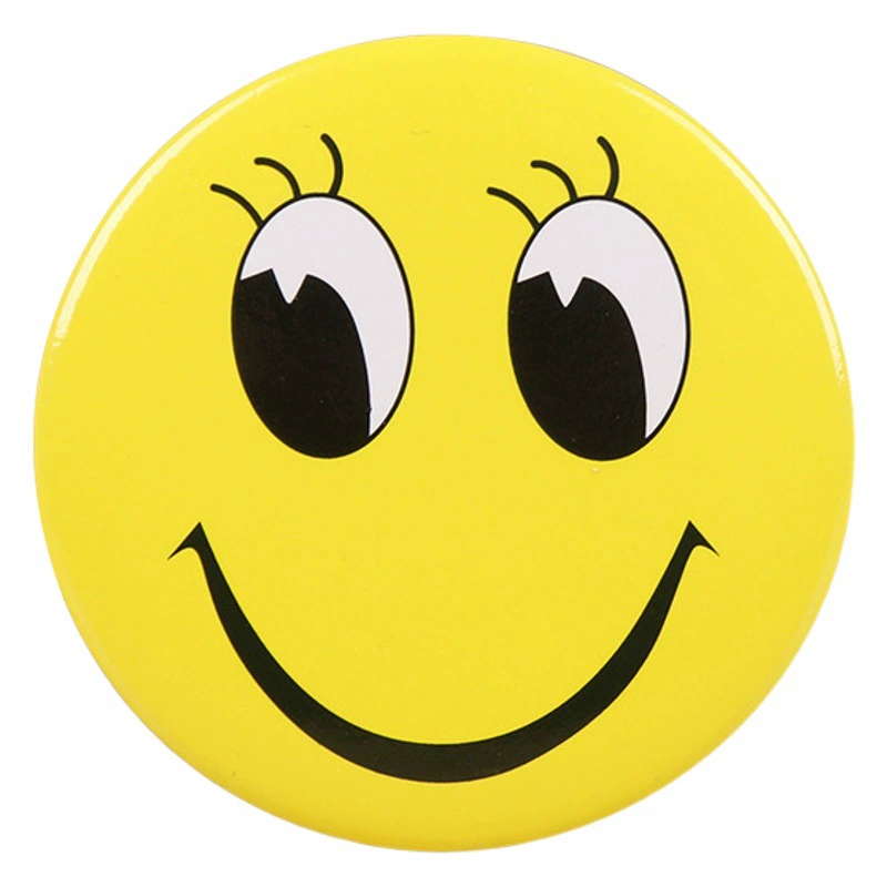 Значок из жести по индивидуальному заказу от производителя, милый значок с улыбающимся лицом, мультяшная брошь, детский значок, металлический значок на складе
