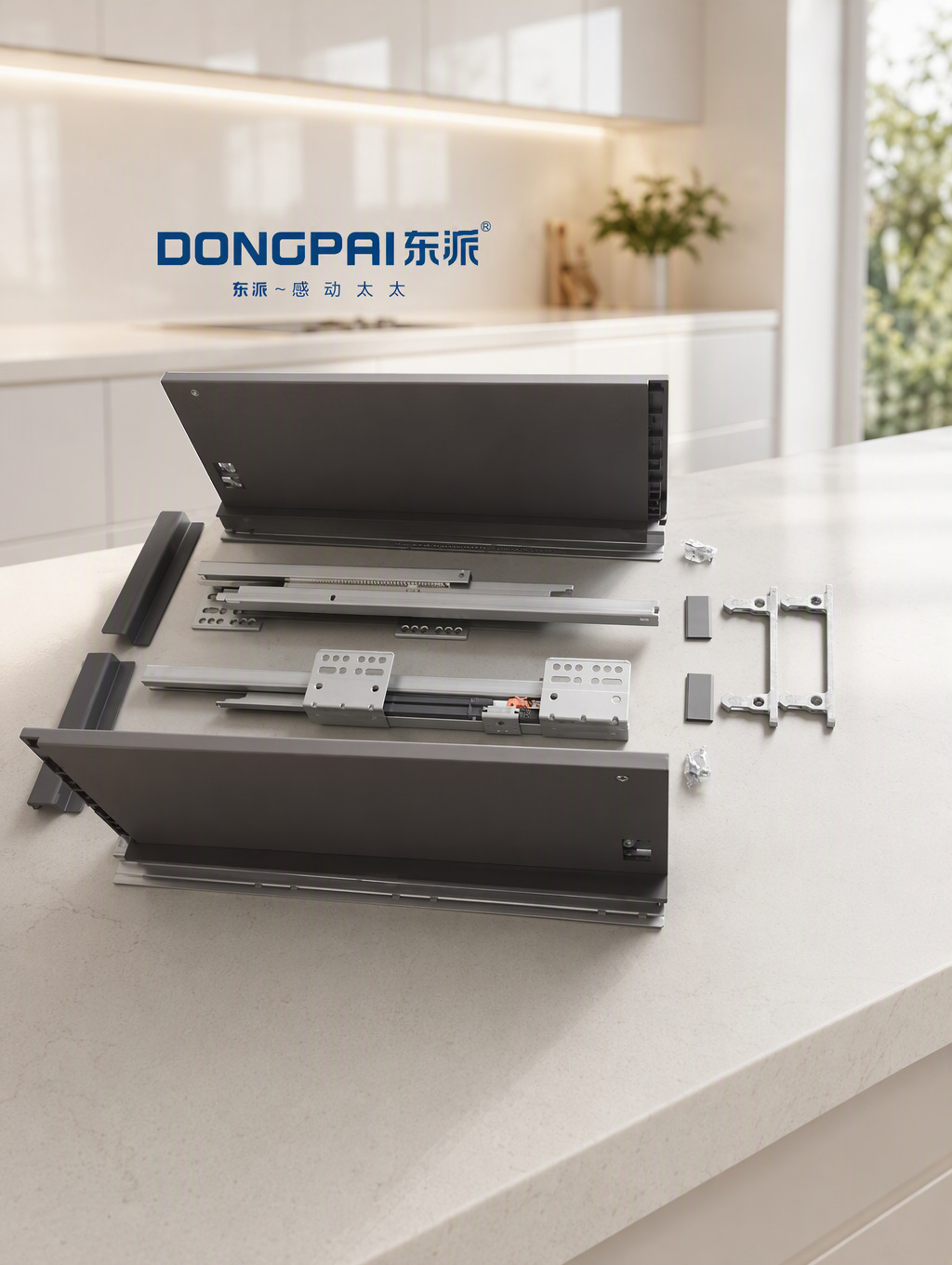 DONGPAI东派超薄抽屉骑马抽缓冲阻尼骑马抽全屋五金H-180/196
