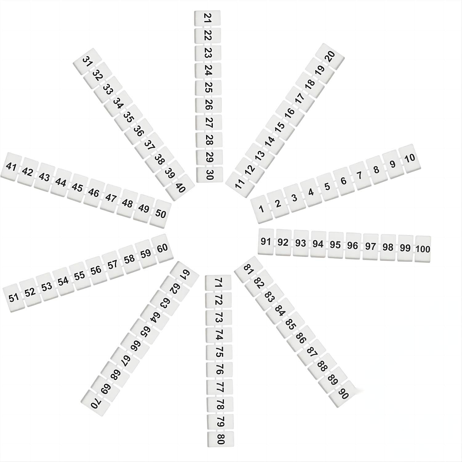 White Terminal Marker Strip,10 Pcs Terminal Blocks Labels Ta