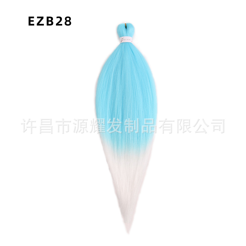 Peluca EZ cabello esponjoso y suave de fibra química trenza grande 26 pulgadas 90g pvc bicolor retardante de llama seda de baja temperatura trenza grande