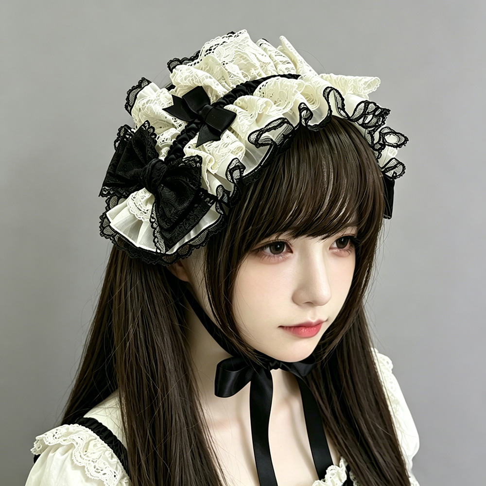 Dos dimensiones Lolita correa de cabello chica gato oreja clip de cabello cómic cosplay Lolita criada correa de cabello