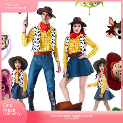 Halloween costume Toy Story cosplay for couples (male and female) Woody cowboy role-play outfit for parents and children