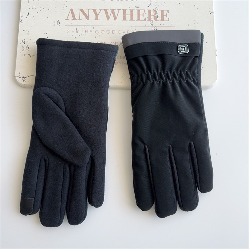 Winter Herren Outdoor Warm Touchscreen mit Fleece Stofffutter Fahrradhandschuhe Kältebeständige Sporthandschuhe_voghion.com